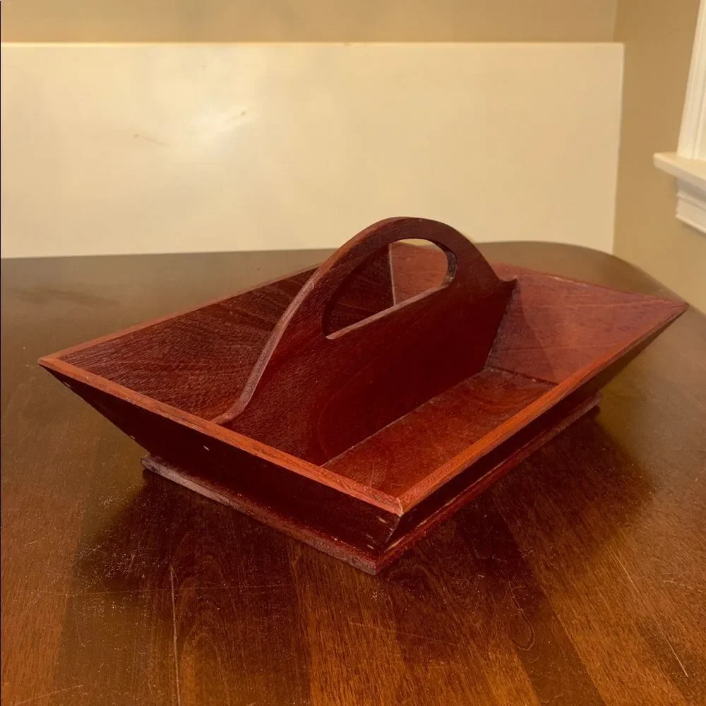 Rustic Wooden Utensil Carrying Tray